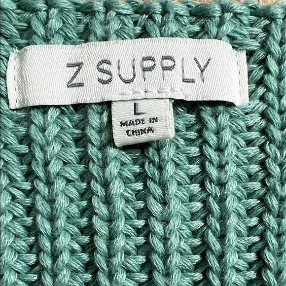 Z Supply Teal Knit Crop Top Size L - Picture 2 of 15